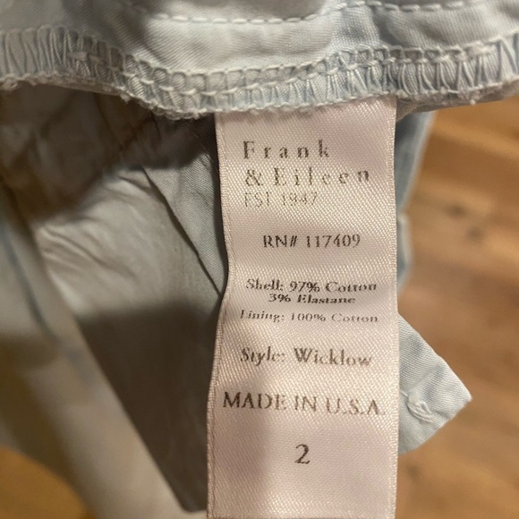 Frank & Eileen WICKLOW The Italian Chino Italian Performance Twill Pants Blue 2 - Picture 6 of 6